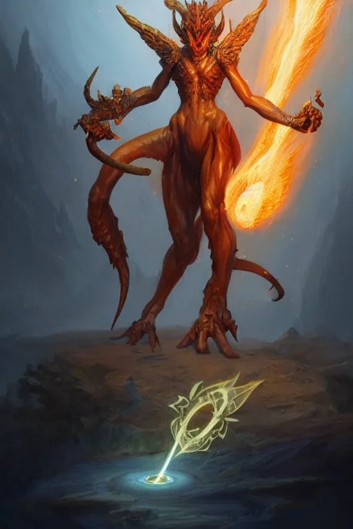 Prompt: a full body portrait of mixed final fantasy ifrit and mythical sphinx, with claws, levitating in artifact portal, fantasy, sharp focus, intricate, elegant, digital painting, artstation, matte, highly detailed, concept art, illustration, ambient lighting, art by peter mohrbacher, johannes voss, jingna zhang