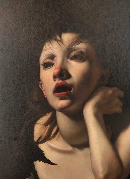 Prompt: artificial consciousness, detailed, hyperrealism, by Caravaggio,