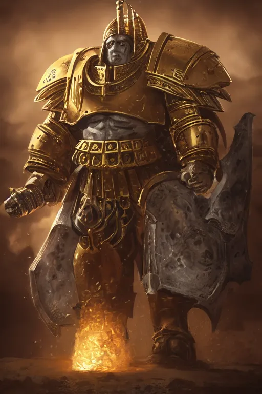 Image similar to armor portrait heros warhammer 4 0 k horus heresy fanart - the primarchs emperor by johannes helgeson animated with vfx concept artist & illustrator global illumination ray tracing hdr fanart arstation zbrush central hardmesh 8 k octane renderer