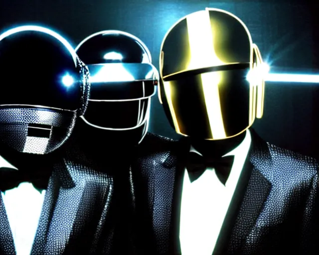 Image similar to Abbott and Costello meet Daft Punk