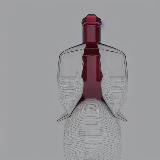 Image similar to matt lablanc inside a wine bottle body, 3 d, octane render