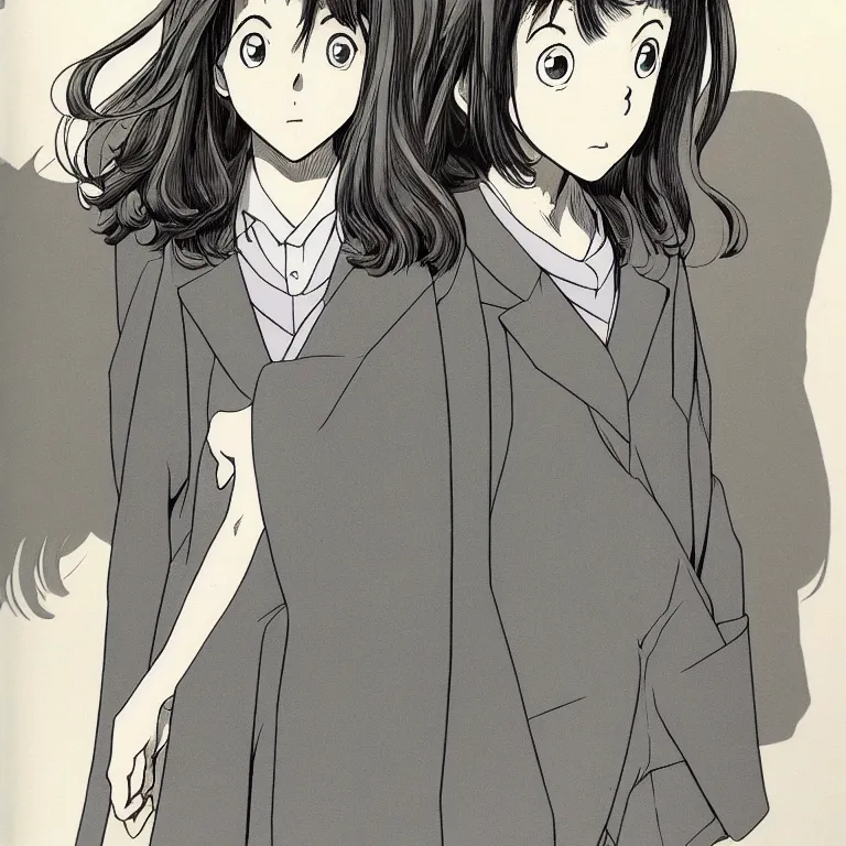 Image similar to young girl by naoki urasawa, detailed