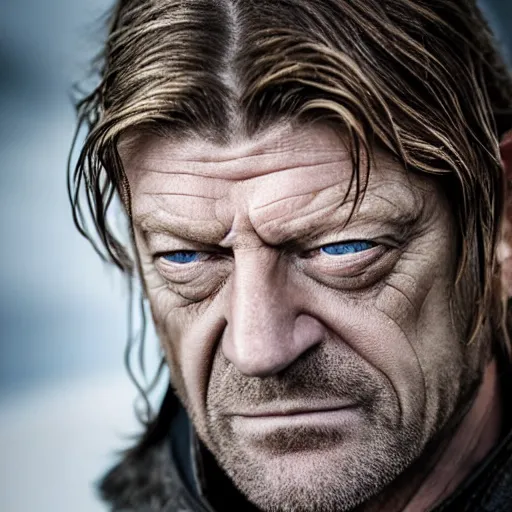 Image similar to sean bean 200 years after wearing the ring of power from the lord of the rings: return of the king, photorealism, award winning, taken by canon 5d mk4, hollywood, photograph