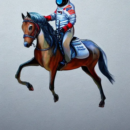 Image similar to a horse riding an astronaut, hyper - realistic, style by kezie demessance