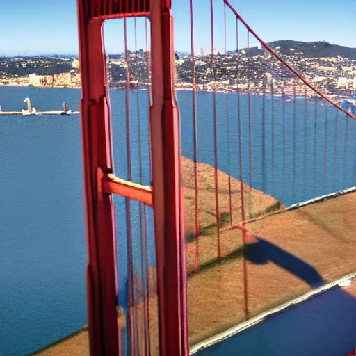 Prompt: dave matthews on the golden gate bridge, 8 k, photorealistic