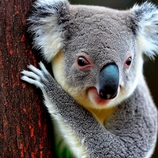 Prompt: koala with fangs