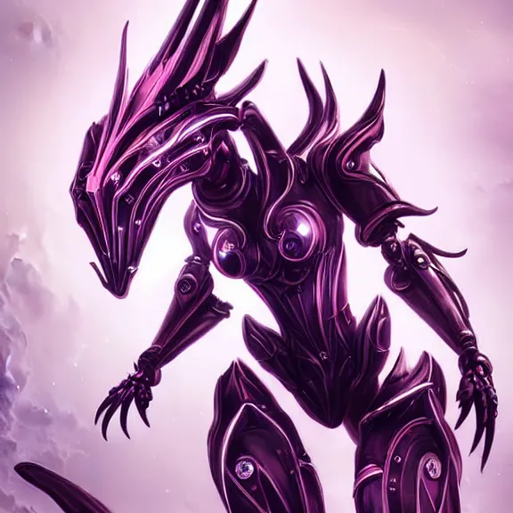 Prompt: highly detailed exquisite fanart, of a beautiful female warframe, but as an anthropomorphic elegant robot female dragon, shiny white smooth silver plated armor engraved, robot dragon head, Fuchsia skin beneath the armor, sharp claws, long sleek tail behind, robot dragon hands and feet, standing elegant pose, close-up shot, full body shot, epic cinematic shot, professional digital art, high end digital art, singular, realistic, DeviantArt, artstation, Furaffinity, 8k HD render, epic lighting, depth of field