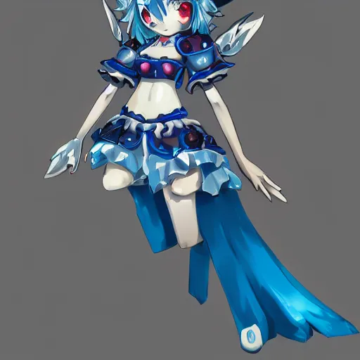 Image similar to full body shot of Cirno, concept art trending on artstation