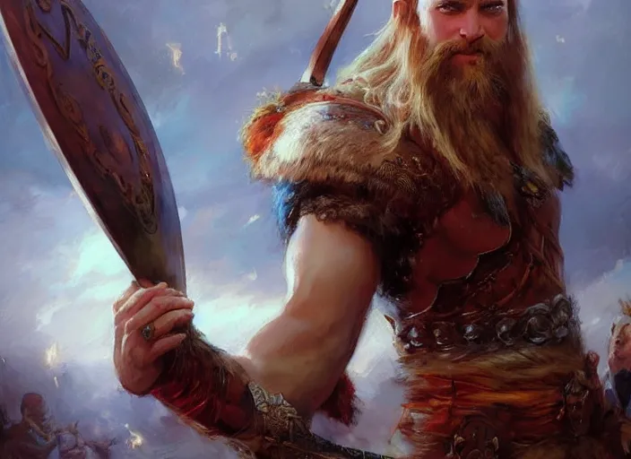 Prompt: epic viking warrior by vladimir volegov and alexander averin and delphin enjolras and daniel f. gerhartz