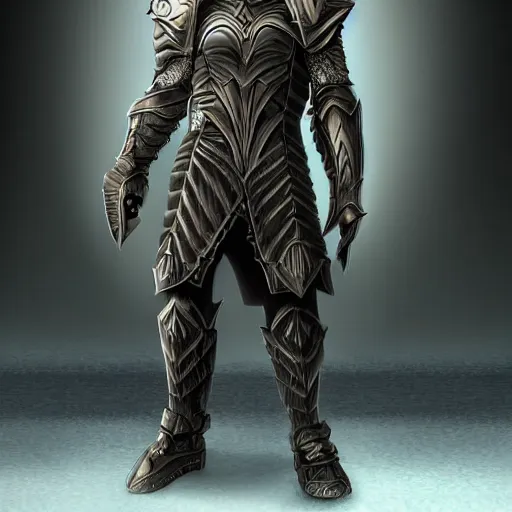 Image similar to a highly detailed digital art of a man wearing a epic shadow armor