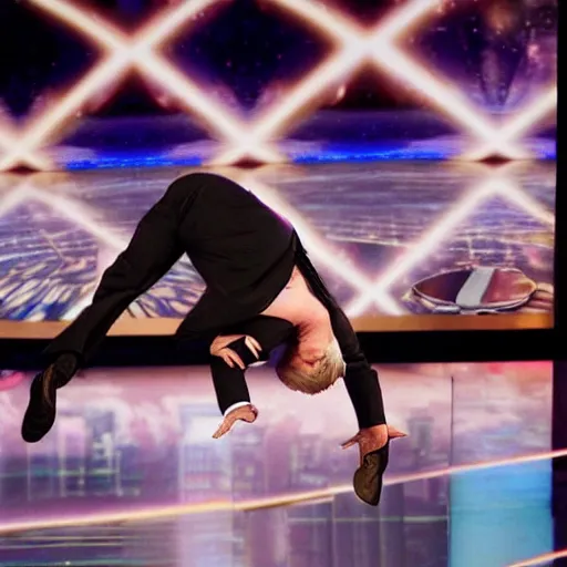 Image similar to boris johnson break dancing on americas got talent, 4 k photograph