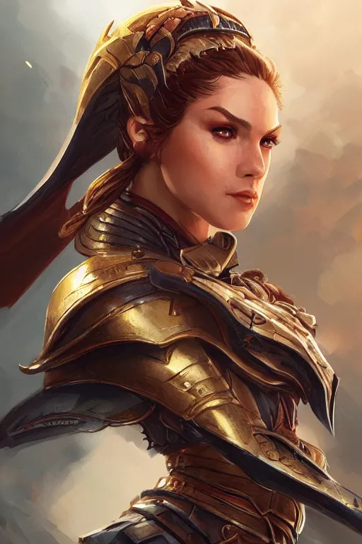 Image similar to amazon valkyrie athena, d & d, fantasy, portrait, highly detailed, headshot, digital painting, trending on artstation, concept art, sharp focus, illustration, art by artgerm and greg rutkowski and magali villeneuve