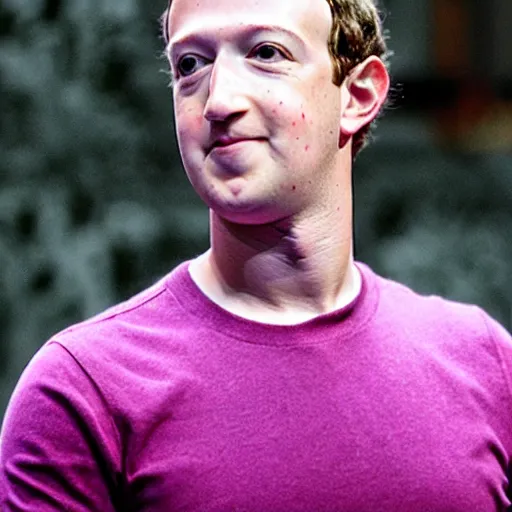 Image similar to mark zuckerberg wearing a poofy pink dress and a tiara