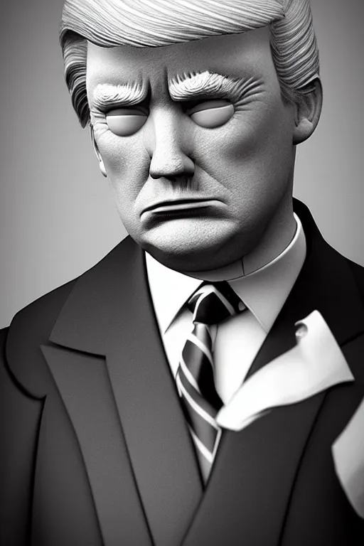 Prompt: a full character portrait of donald trump as hitler, the pixar adaptation, with same hairstyle, hyper detailed, digital art, trending in artstation, cinematic lighting, studio quality, smooth render, unreal engine 5 rendered, octane rendered