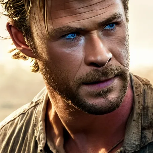 Prompt: chris hemsworth as rick grimes, 4k, high detail, high-resolution photograph, professional photography, ultra-detail
