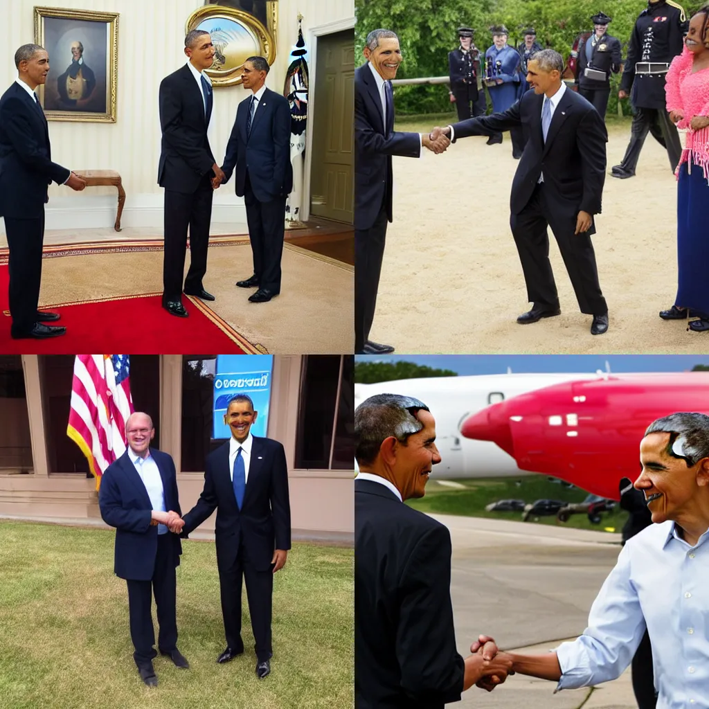 Prompt: ishowspeed and obama shaking hands