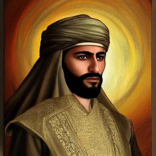 Prompt: portrait of kurdish! saladin, artstation, highly detailed, neoclassic painting, award winning art