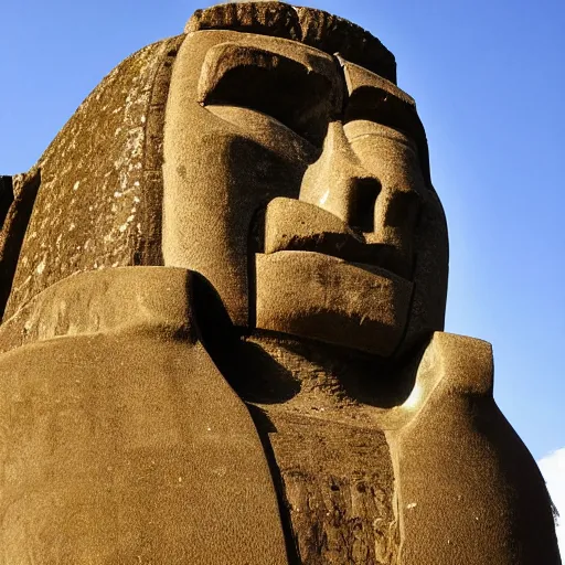 Image similar to a moai statue with the face of benjamin netanyahu