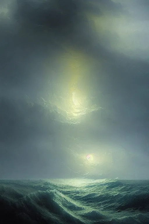 Prompt: Intricate stunning highly detailed water deity emerging from a stormy ocean by Ivan Aivazovsky, agostino arrivabene, Greg Rutkowski , surreal, digital painting, ultra realistic, beautiful lighting, full moon, thick swirling tornado, artstation