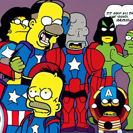 Prompt: avengers simpsons