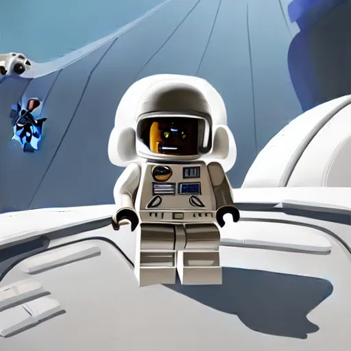 Prompt: lego astronaut in the spaceship by goro fujita, realism, sharp details, cinematic, highly detailed, digital,