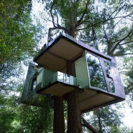 Image similar to futuristic tree house