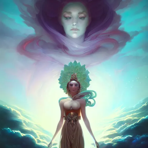 Image similar to portrait of a goddess of dreams by pete mohrbacher and greg rutkowski and wlop and artgerm, digital art, unreal engine 5, trending on artstation, deviantart, pinterest, rule of thirds, 4 k uhd image