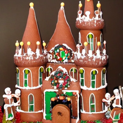 Prompt: gingerbread house castle, by walt disney