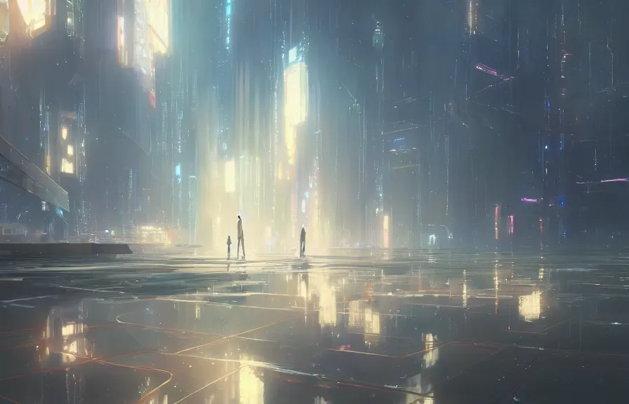 Image similar to makoto shinkai concept art of the cyberspace dimension, key visual, ambient lighting, highly detailed, digital painting, artstation, concept art, sharp focus, by makoto shinkai and akihiko yoshida and hidari and wlop and greg rutkowski