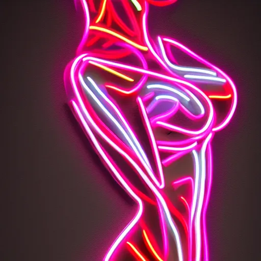 Image similar to a womens body 3 d neon art, 8 k resolution