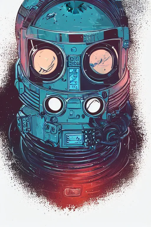 Prompt: portrait of a future cosmonaut with helmet having cybernetics and wirings, d & d, trending on artstation, art by petros afshar, tom whalen, laurie greasley and greg rutkowski and ilya kuvshinov