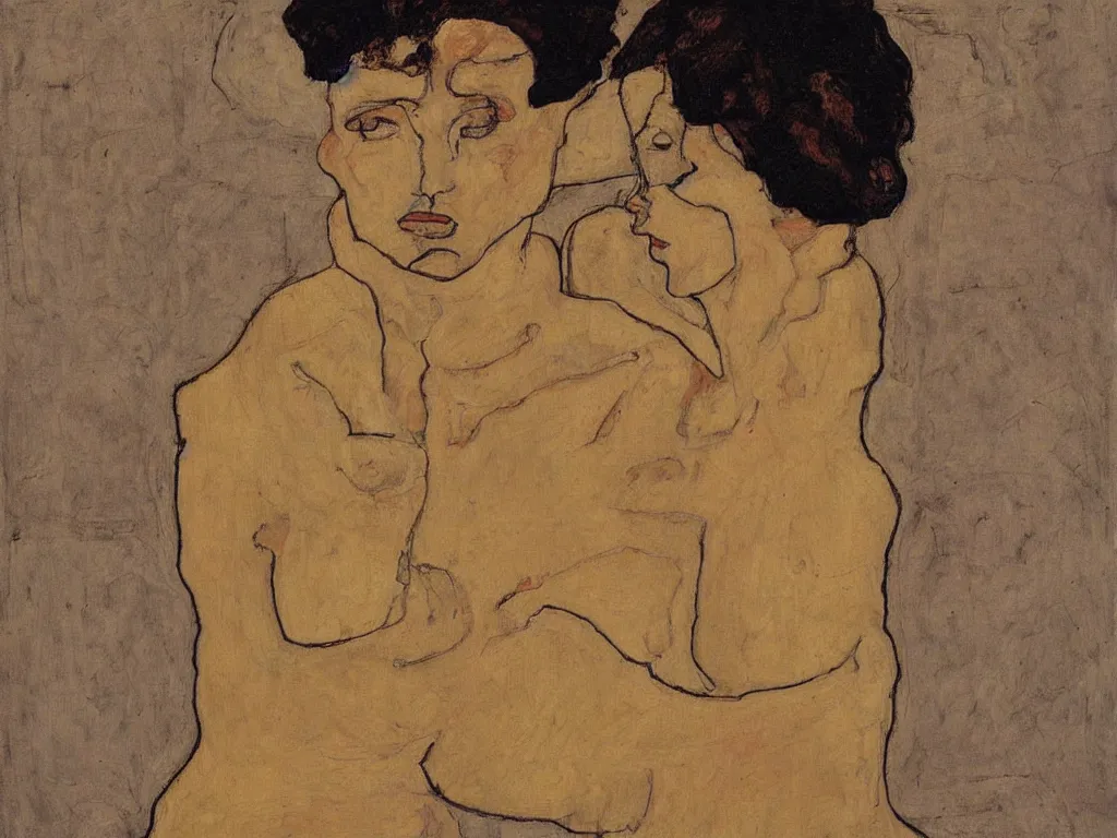 Image similar to Egon Schiele painting of female figure