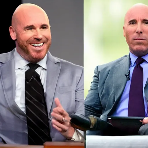 Image similar to bald christian bale as alex jones