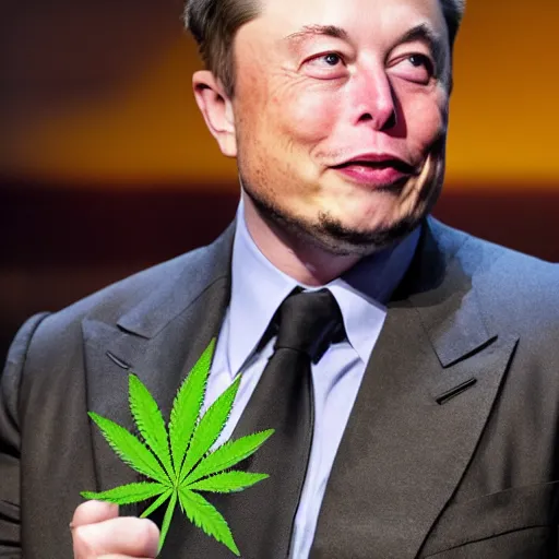 Image similar to elon musk using weed