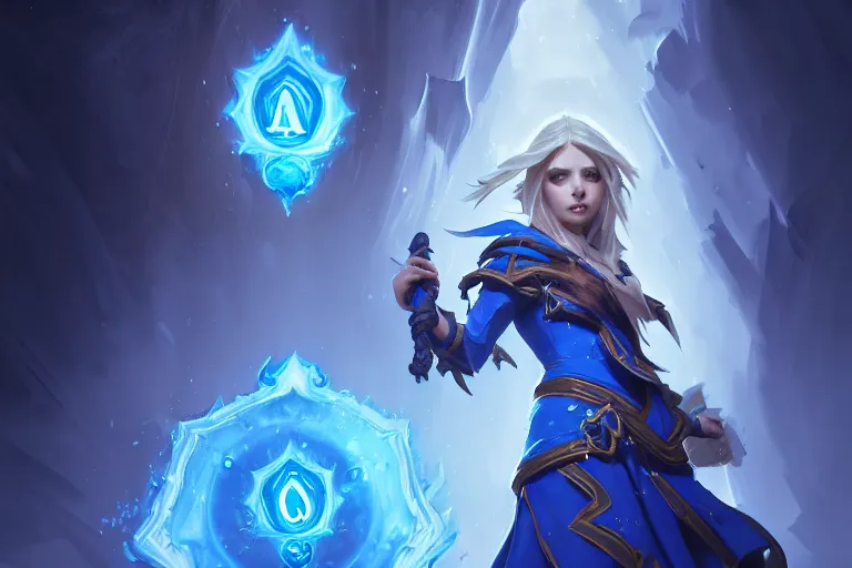 Prompt: amazing masterclass symmetrical portrait of a female blue mage, hearthstone splash art, deiv calviz, splash art, natural light, elegant, intricate, fantasy, atmospheric lighting, by greg rutkowski, hearthstone splash art, hd wallpaper, ultra high details, cinematic composition, professional unique master piece, anatomically proportional & perfect