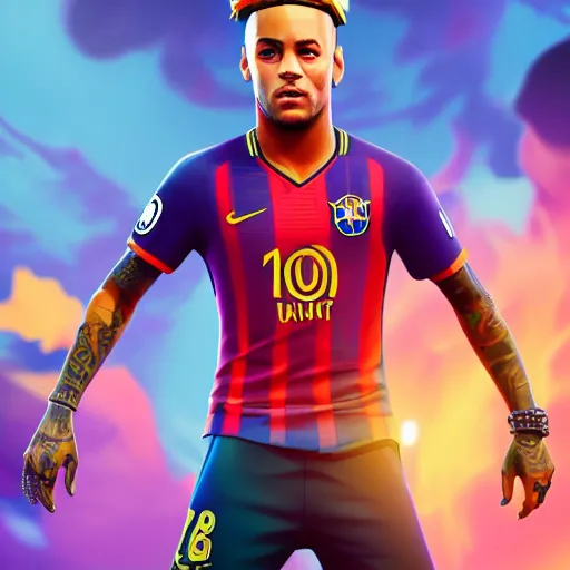 Prompt: Neymar in Fortnite, artstation, no text