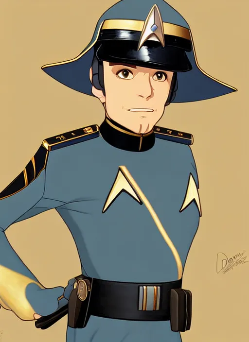 Prompt: cute star trek officer napoleon bonaparte, natural lighting, path traced, highly detailed, high quality, digital painting, by don bluth and ross tran and studio ghibli and alphonse mucha, artgerm