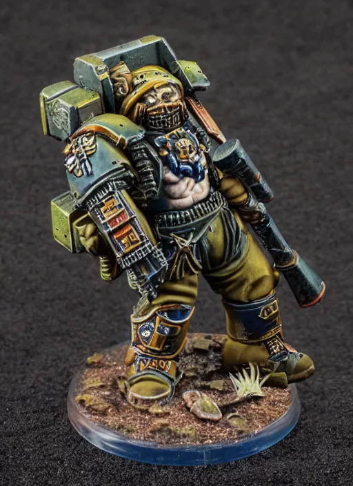 Prompt: 8 0 mm resin detailed miniature of a drunk warhammer 4 0 k space marine laying down puking, product introduction photos, 4 k, full body,