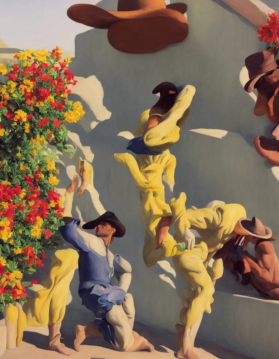 Image similar to a cowboy turning into blooms by edward hopper. tropical sea slugs. complementary colors. national geographic. 8 k, rendered in octane, smooth gradients. sculpture by antonio canova. a cowboy by slim aarons, by zhang kechun, by lynda benglis, by frank frazetta.