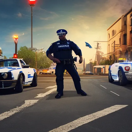 Image similar to streetshark police, 8 k resolution