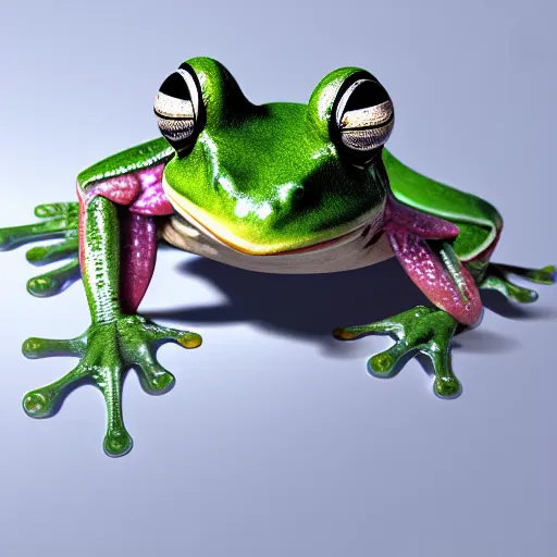 Image similar to frog in yogurt, digital art, photorealistic, shiny, trending on artstation, extremely detailed,