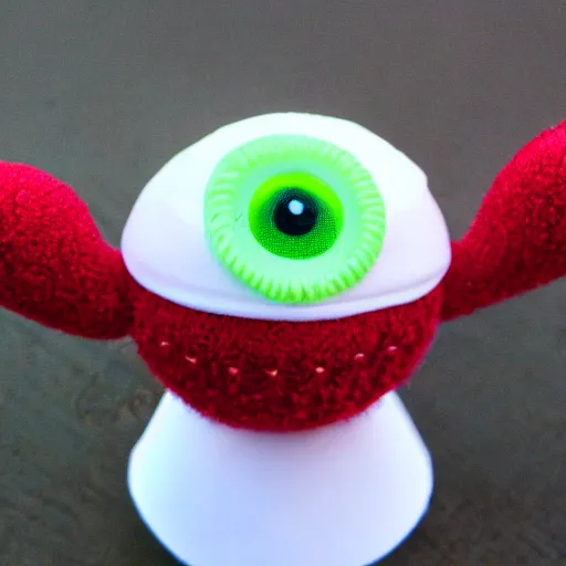 Image similar to strawberry creature with two eyes