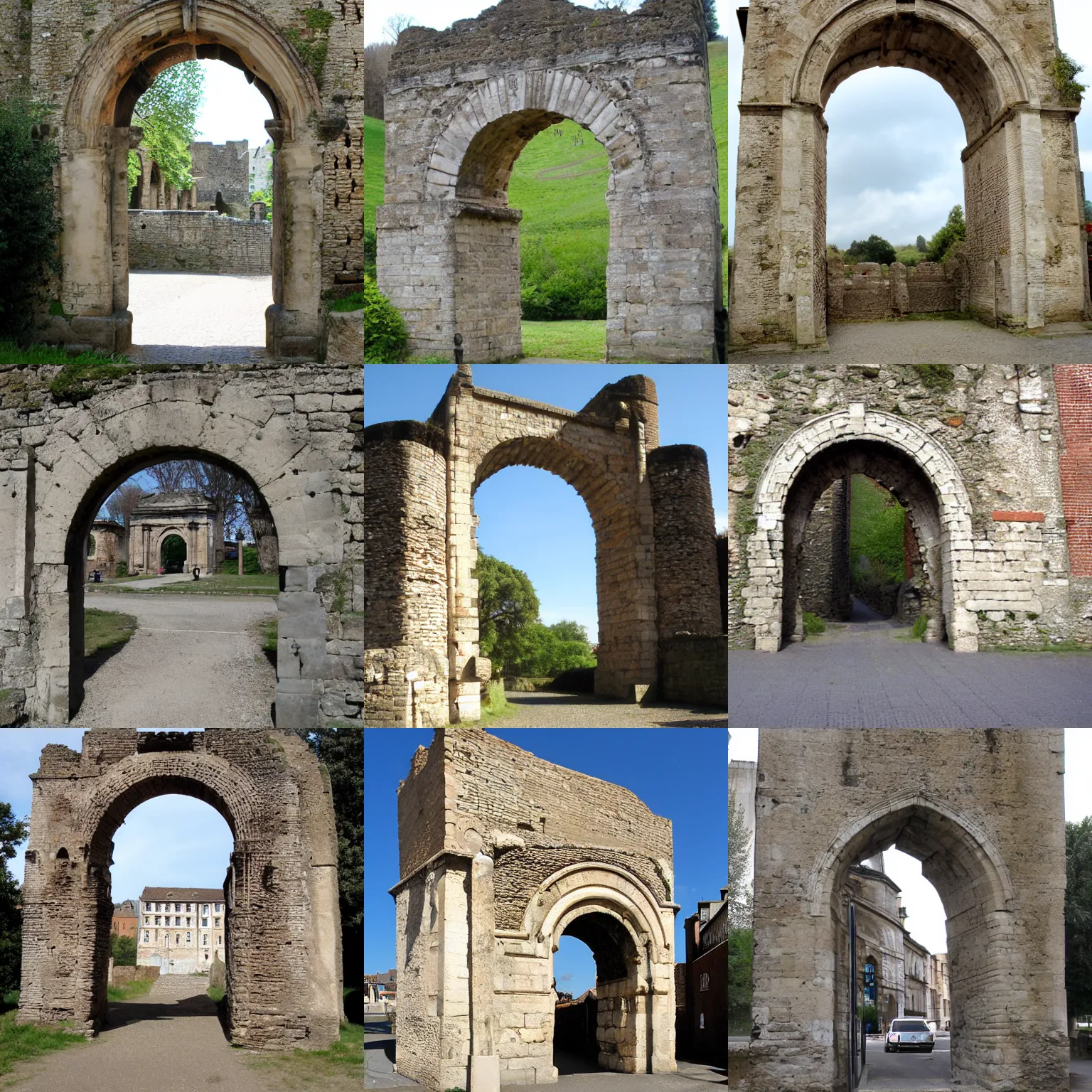 Prompt: roman gate archway