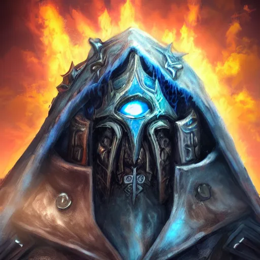 Image similar to the lich king, world of warcraft, in the style of graven tung, digital art, trending on artstation