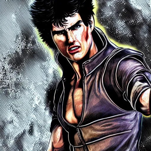 Prompt: tom cruise as kenshiro, detailed digital 3 d art, intricate, detailed textures and lighting