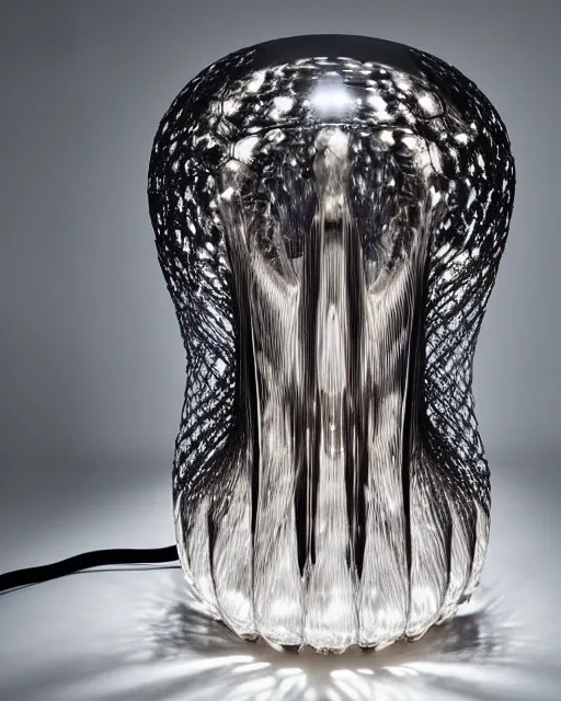 Image similar to table lamp designed by iris van herpen, advertising photography