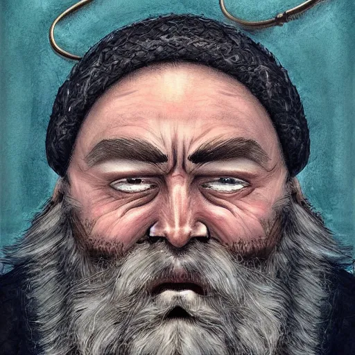 Prompt: fantasy dwarf as a modern gangster. high detail portrait art. gold jewelry