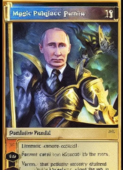 Image similar to magic the gathering card vladimir putin