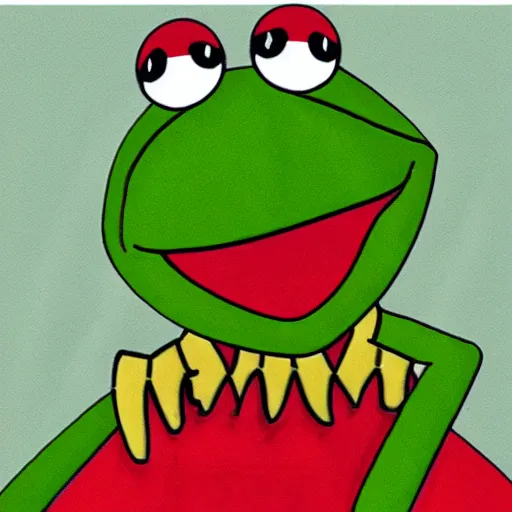 Image similar to Kermit the Frog as the devil