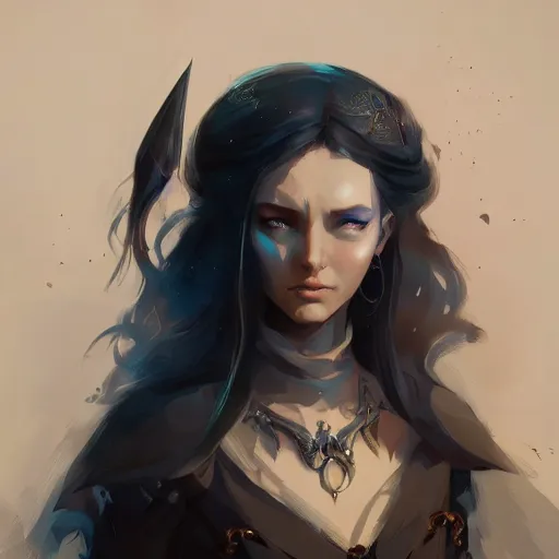 Image similar to a beautiful portrait of a beautiful dark sorceress, game of thrones concept art by pete mohrbacher and guweiz and ilya kuvshinov, digital art, highly detailed, intricate, sharp focus, trending on artstation hq, deviantart, unreal engine 5, 4 k uhd image